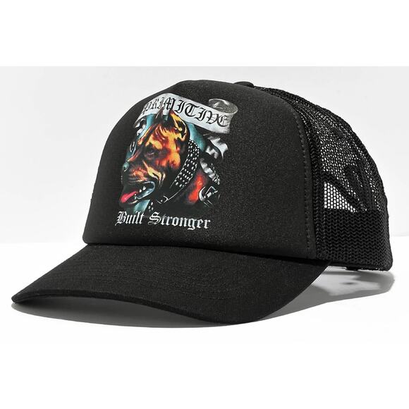 Primitive Skate Men's Trucker Hat Chopper Snapback Cap in Black - Picture 1 of 2